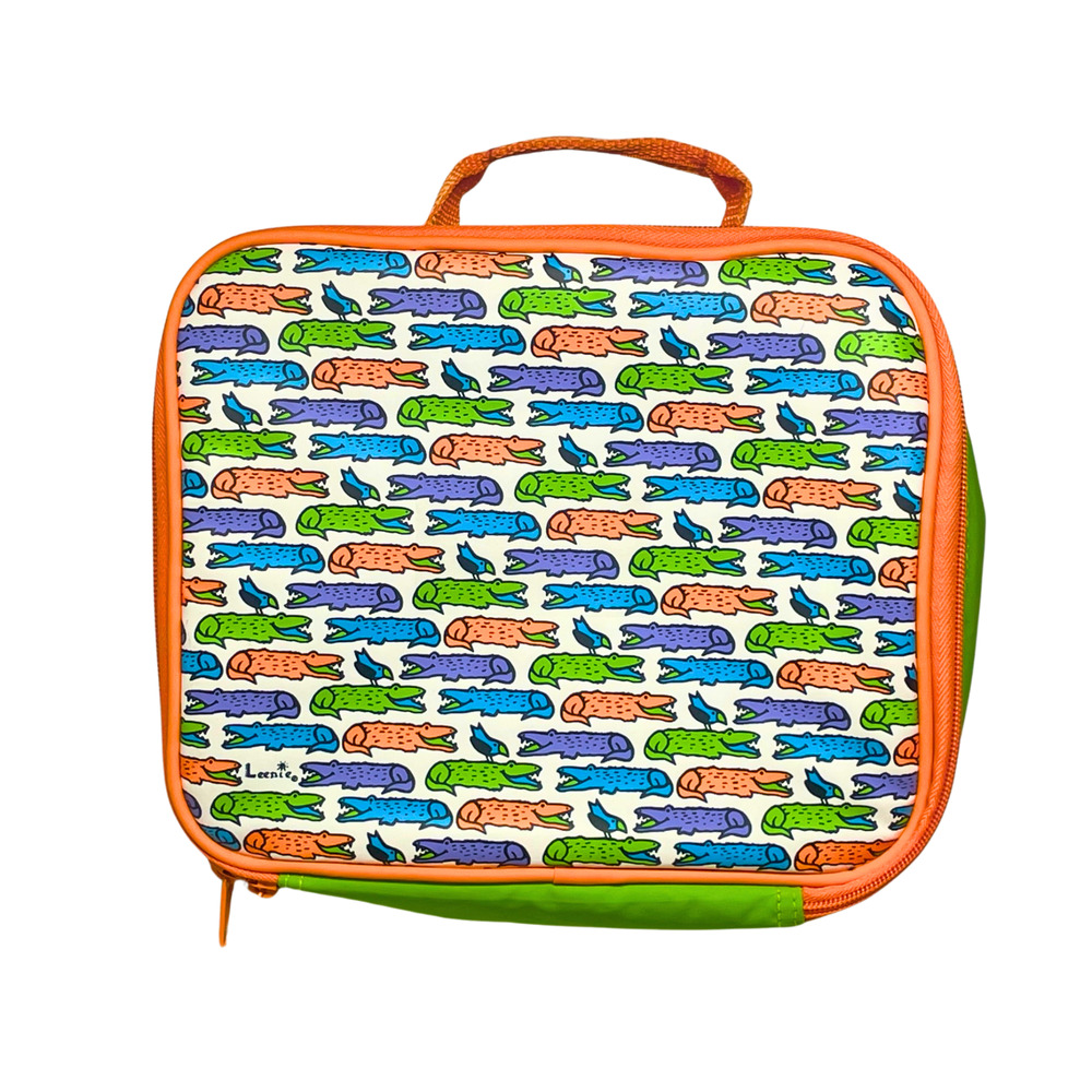American Studio Insulated Lunchbox Leenie Alligator Print 10x8x3 Colorful Whimsy